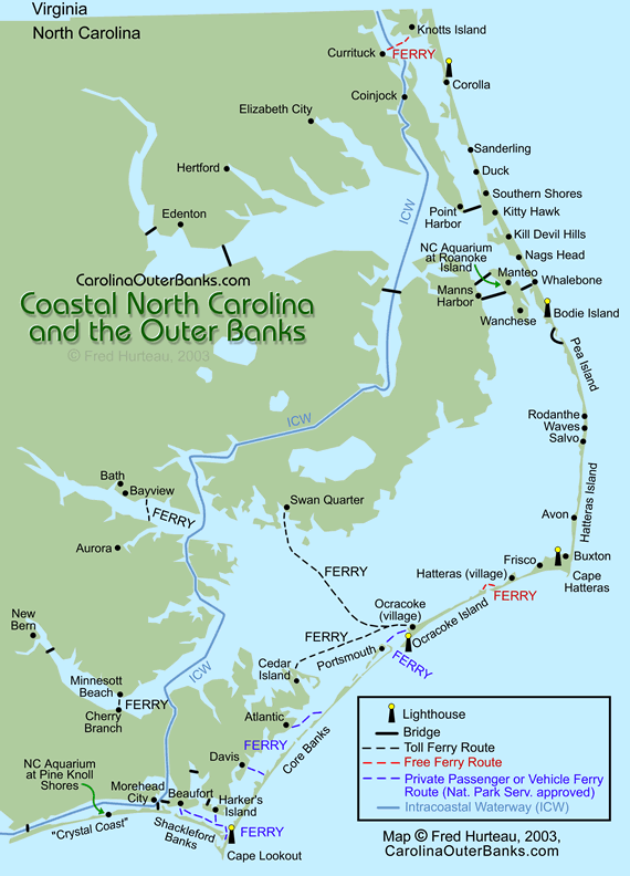 Nc Coastal Guide Map